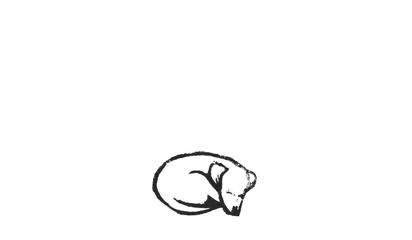 gif of illustrated fox jumping over dog, printed texture